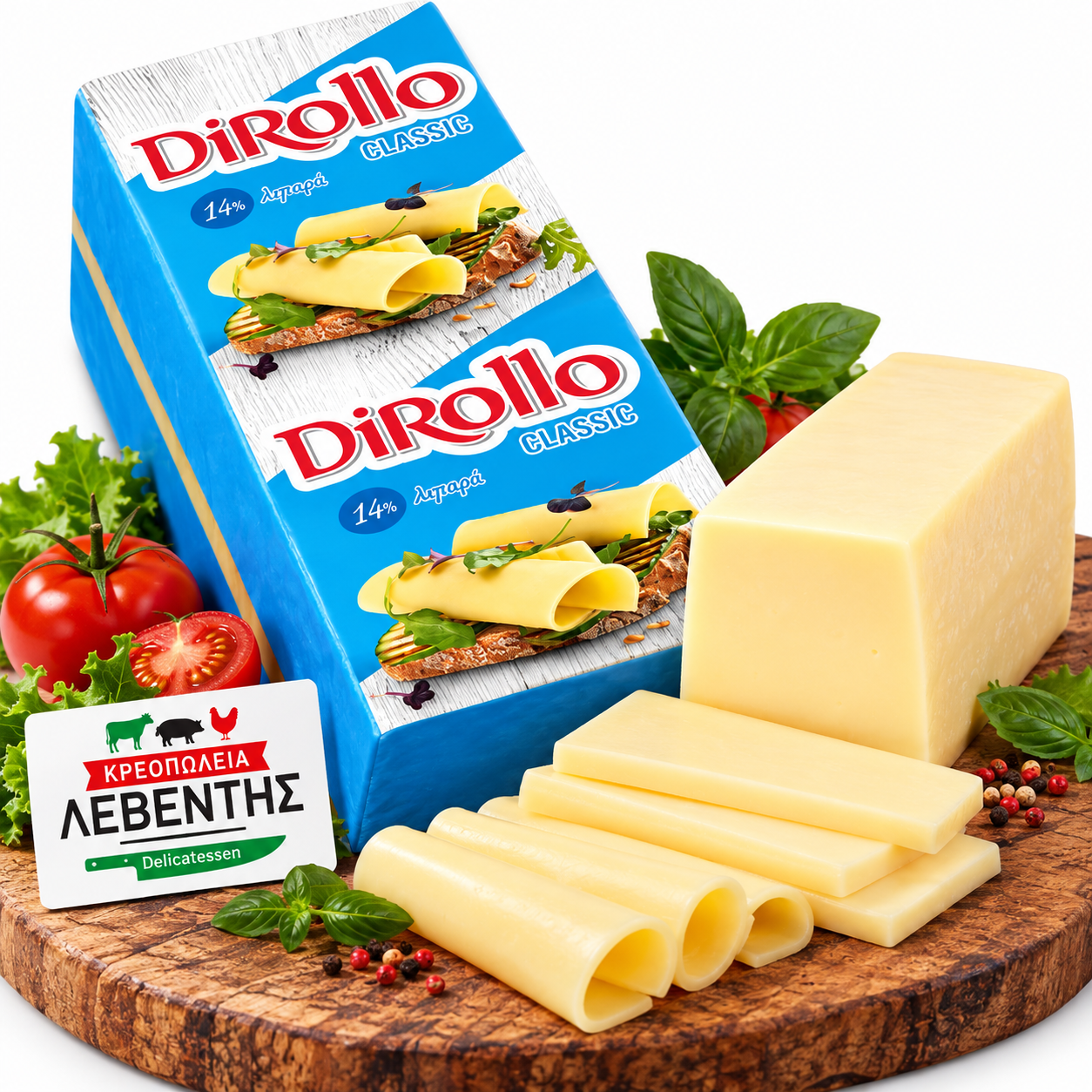 Ημίσκληρο Τυρί Dirollo Classic σε Μπαστούνι για Τοστ